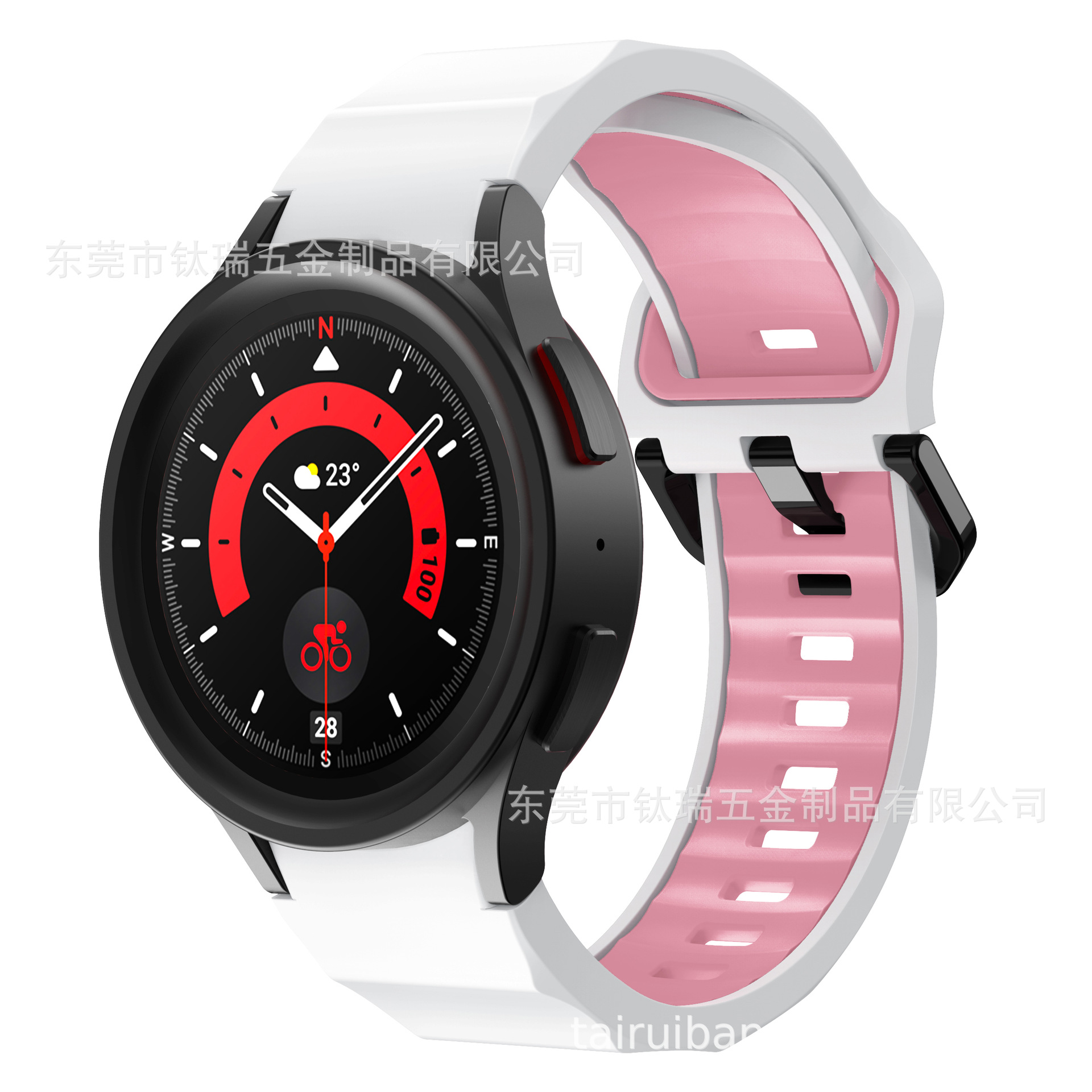 Adecuado para Samsung Galaxy watch5 6 4 onda correa de silicona de dos colores watch5pro correa de reloj inteligente