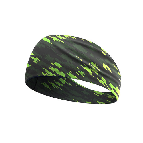 Summer Ice Silk Sweatband Basketball Breathable Quick-Dry Headband with Oxygen Fitness Camouflage Sweat Towel Elastic Non-Squeezing