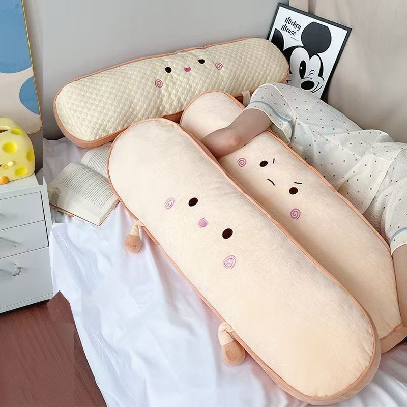 almohada de peluche pan tostado de peluche dormitorio dormitorio de niñas dormitorio cama lateral dormir clip piernas de peluche cojines almohada