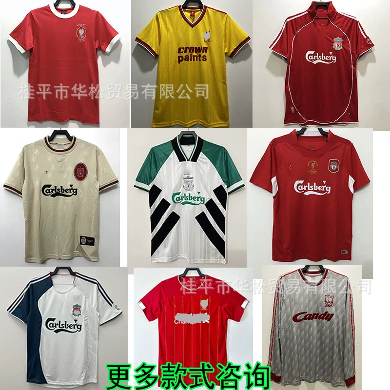 89/06 93-95 Ливерпуль Ретро Джерси Спорт с короткими рукавами с длинными рукавами Ретро дома и в гостях
