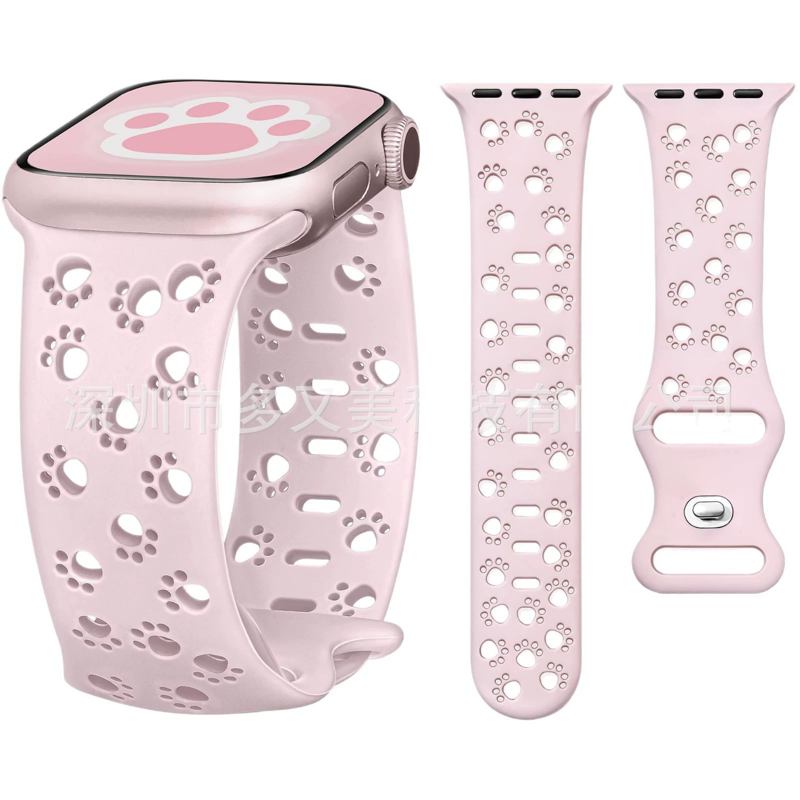 Apple, compatible three dimensional silicone watch strap, bracelet