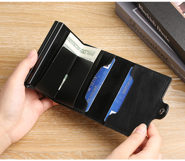 2024 Nuovo alla moda e minimalista Doppio strato Multi slot Borsa per carte di credito Porta carte di credito Porta carte in metallo Fermasoldi per uomini e donne_voghion.com