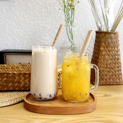 Non-disposable bamboo straws, natural, environmentally friendly, high-end yogurt, milk tea, carbonized bamboo, degradable household straws
