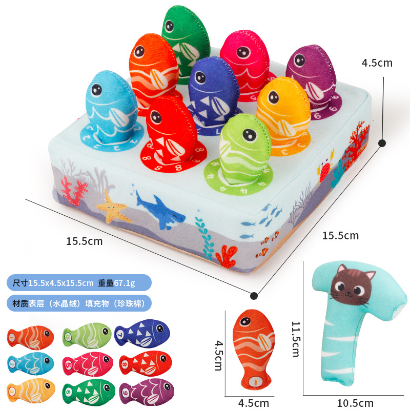 Educación temprana infantil simulación divertida caja de rabanes puzzle animales verduras cognición emparejamiento peludo caja de pescado juguete