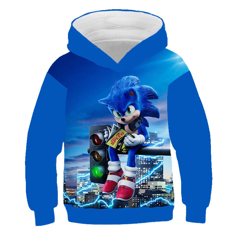 2021 foreign trade new Sonic Hedgehog 3D printed sweater boys and girls casual comfortable children's clothing sweatshirt