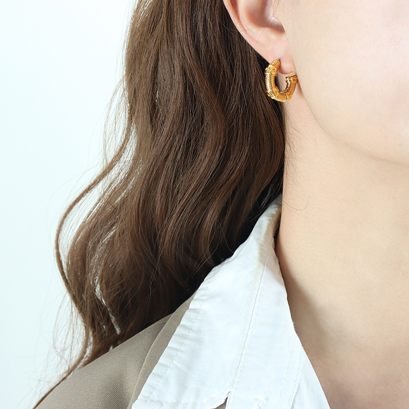Sugar Cube Niche Temperament Personality Screw Titanium Steel Material Versatile Popular Earrings Girlfriends Earrings Accessories_voghion.com