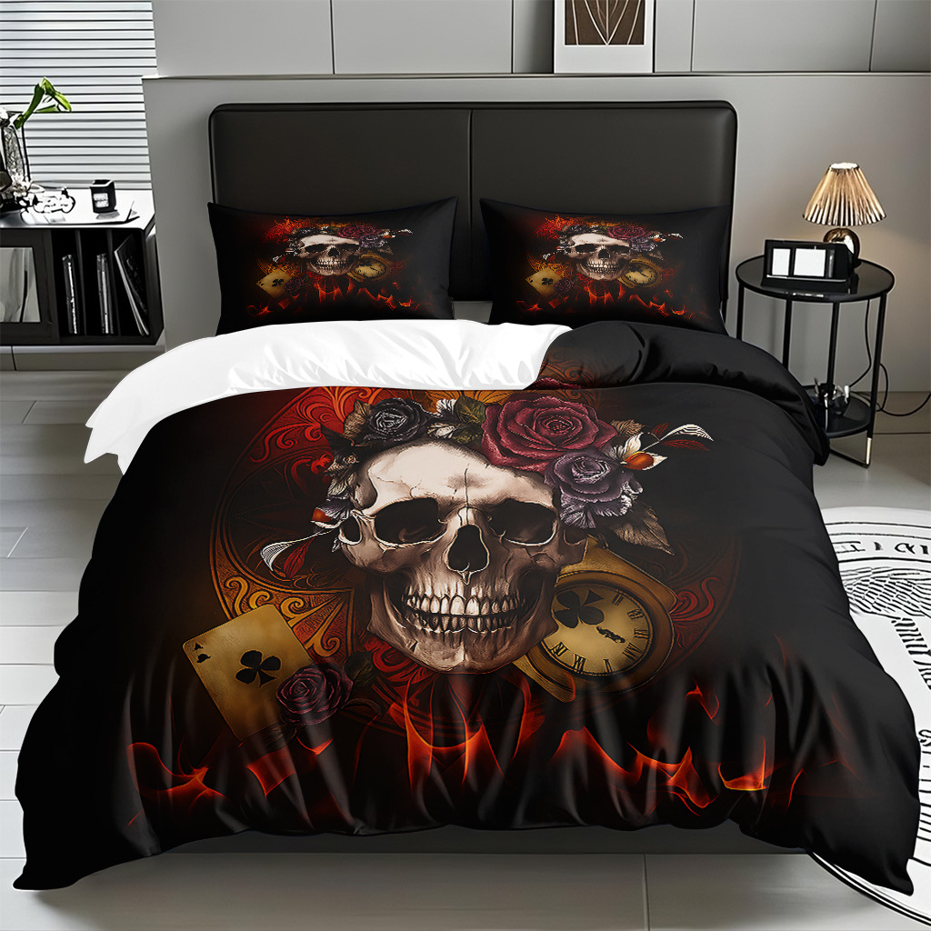 TEMU / JIT transfronterizo hogar cabeza de colcha impresa digital conjunto de edredón abrasivo fuente de ventilación fábrica directa