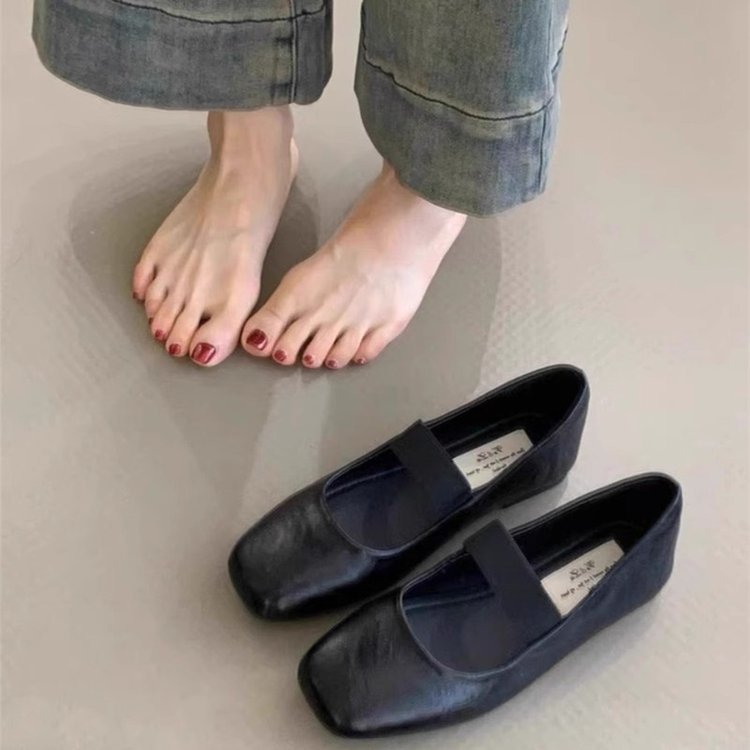 Zapatos de mujer de una sola fragancia 2025 primavera nuevos zapatos de mujer Marizhen zapatos de cama de cabeza cuadrada zapatos suaves de noche
