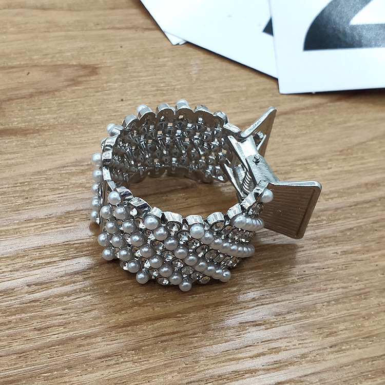 진주 합금 말꼬리 클립 [실버]