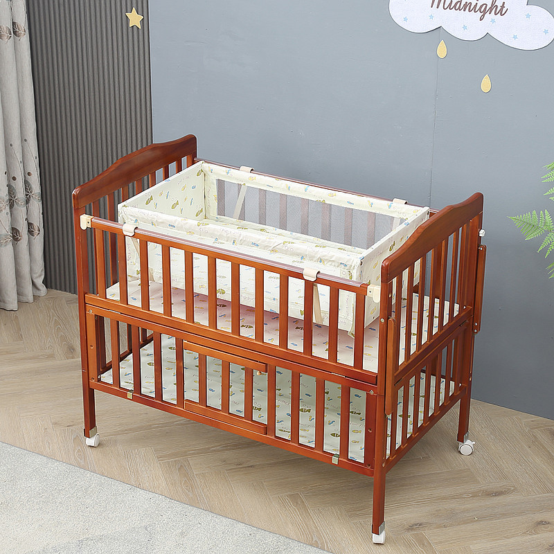 Cuna de madera con espacio de almacenamiento image 3