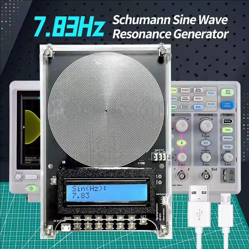 0.01~100000Hz Adjustable Frequency Signal Generator Pure Sine Wave 7.83Hz Schumann Wave Generator