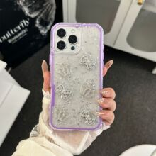 秘鲁上新适用RealmeC85滴胶闪粉FINDX9金属配件天宫三合一手机壳