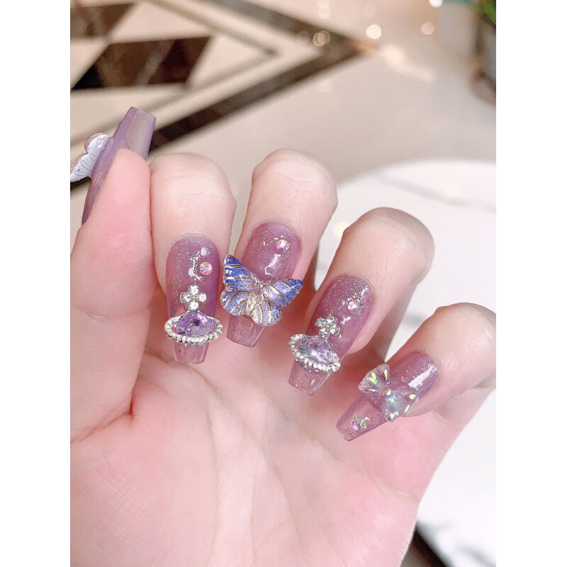[original Real Shot] Purely Handmade Wearable Nails, Flashing Aurora Planet Manicure Patches, the Same Style as the Internet Celebrity, Accessible Luxury Heavy Industry