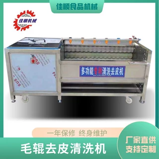 全自动红薯去皮清洗机 不锈钢平行毛辊清洗机 304果蔬去皮清洗机