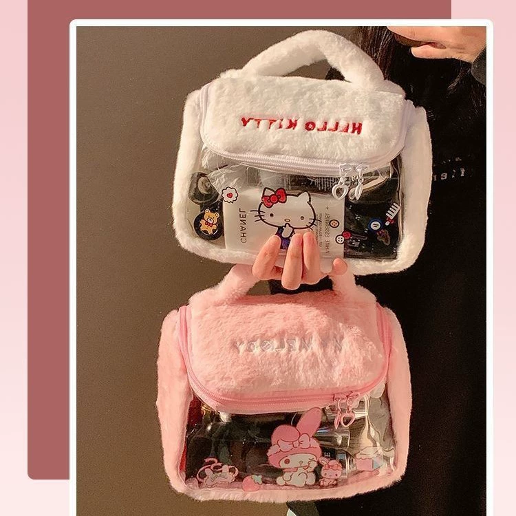 Новая мультяшная мода милая плюшевая косметичка большая емкость