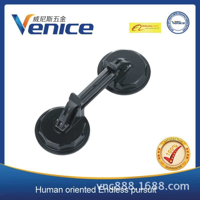 石材两爪玻璃吸盘双头吸盘手动黑色强力王真空吸提器厂家批发