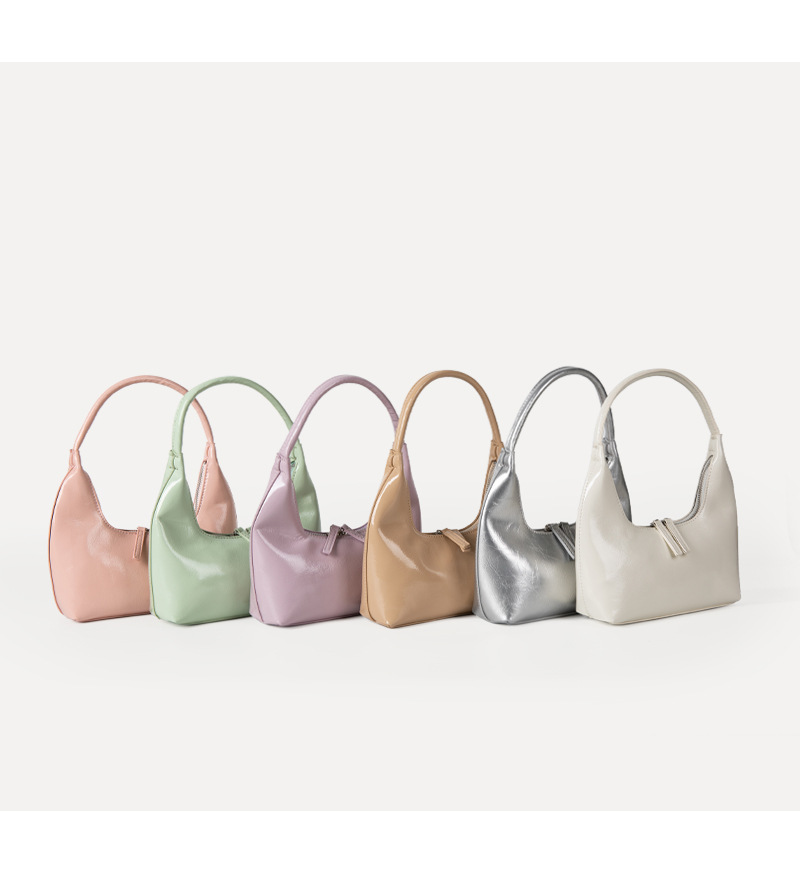 Korean niche design glossy high-end texture single shoulder underarm bag, summer fashion simple casual hand-held_voghion.com