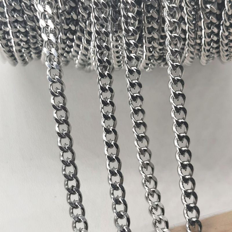 メーカー卸売りステンレス多面研キューバチェーン横身ツイストチェーンdiyアクセサリーチェーンネックレス金属チェーン|undefined