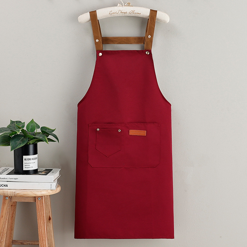 Delantal de Trabajo para Cocina de Lona Impermeable Resistente al Aceite y a la Suciedad para Restaurante