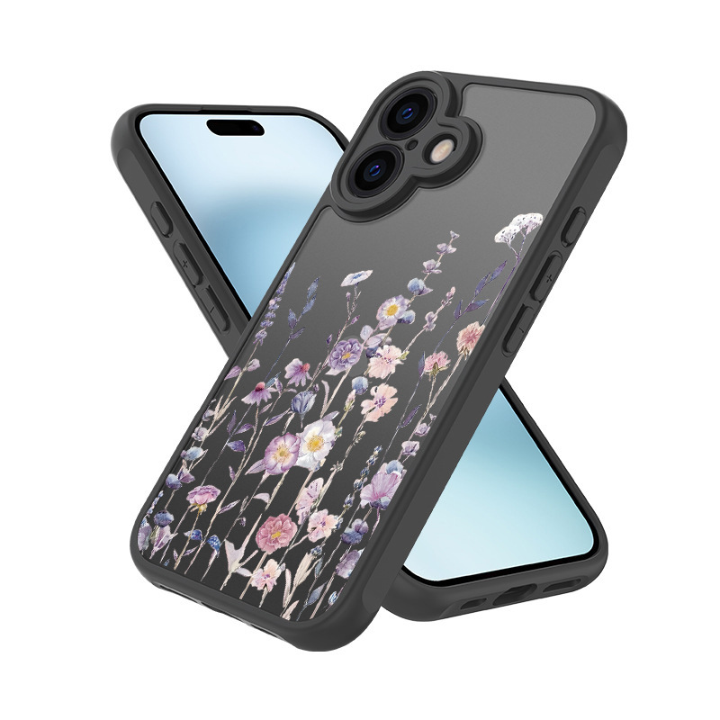 Applicable to Aple 16promax mobile phone case magnetic flower iphone15 all inclusive 14p frosted protective cover_voghion.com