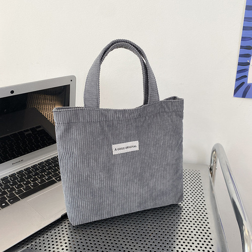 Lunch bag with ins light twill, thick and fresh sweet park small tote canvas bag, cream pure color office lunch box