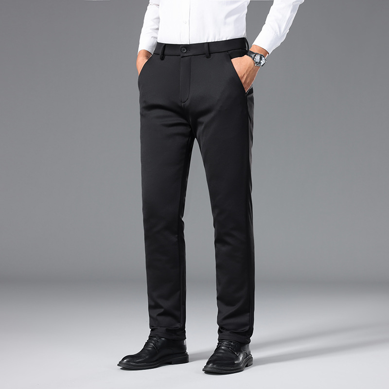 Authentic men's down-filled trousers for middle-aged men, perfect for autumn and winter. Warm, slim fit, thickened, and suitable for outer wear.