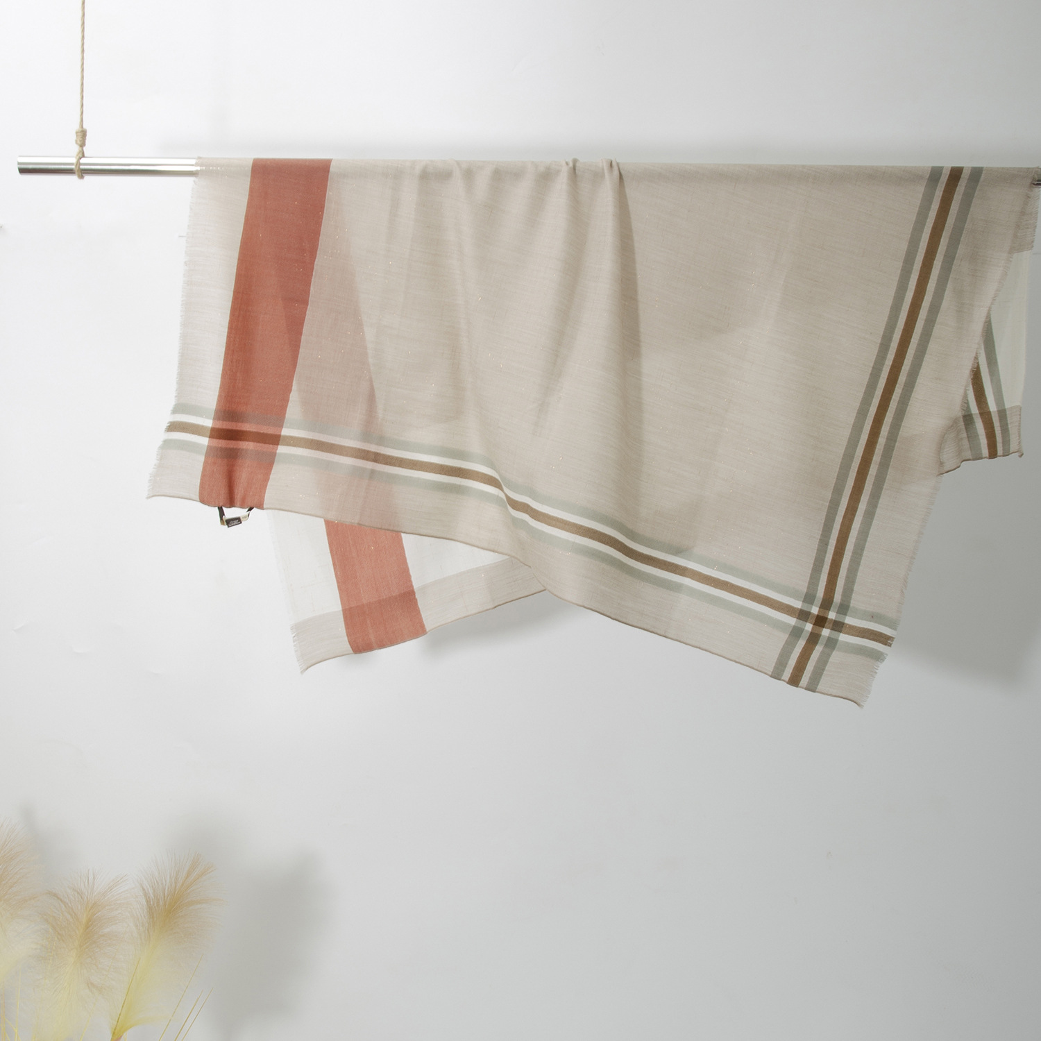 Bufanda de lana pura de Mongolia Interior para otoño e invierno, lana soluble en agua, tejido a cuadros con hilo metálico, bufanda cuadrada ligera, suave a cuadros.