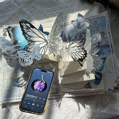 The Same Butterfly NFC Music 3D Book DIY Craft Material Pack as a Birthday Gift for a Friend or Girlfriend with a Greeting Card