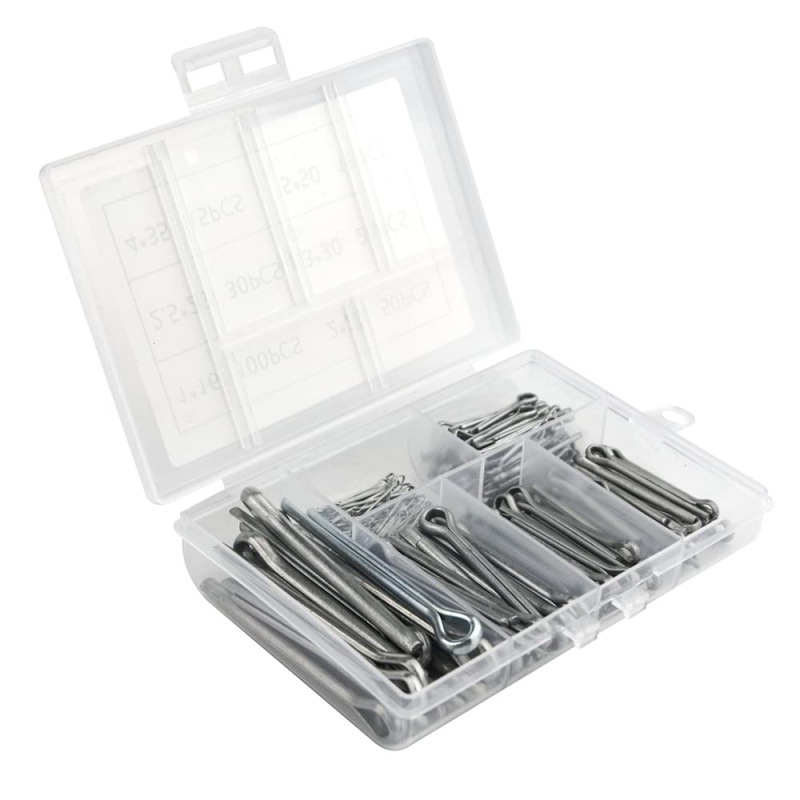 230件优质钢材镀锌固定开口销紧固链接件组合套装 分叉式挂接销夹