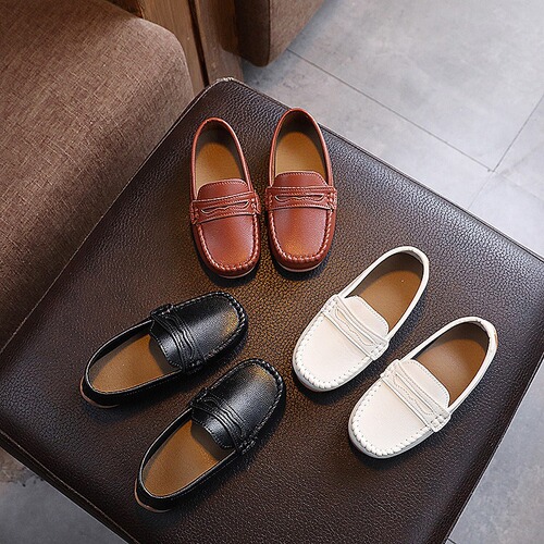 Girls 'leather shoes Korean spring and autumn new children's small leather shoes with soft soles for small and medium-sized children's Internet celebrity all-matching Moccasin-bean shoes trend