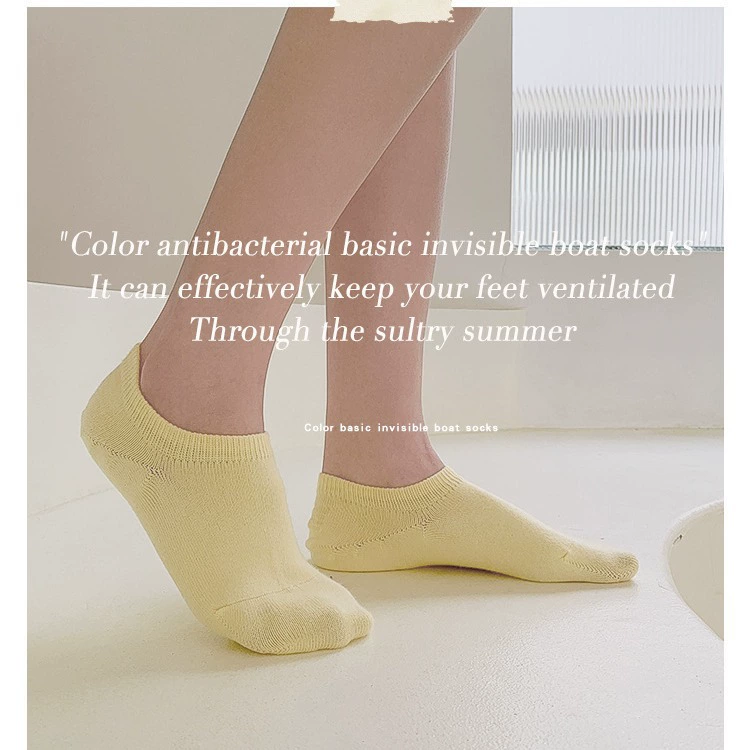 Summer base socks, invisible pack, combed cotton