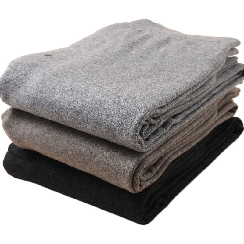 Men's woolen keep warm trousers for leisure, elastic knitted cashmere leggings
