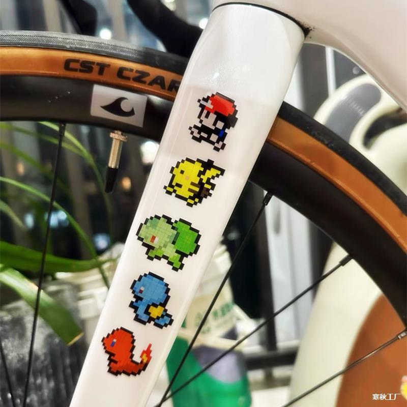 Creative Car Stickers Pixel Cartoon Cute Pikachu Sticker Personalized Pokemon Mario Bike Reflective