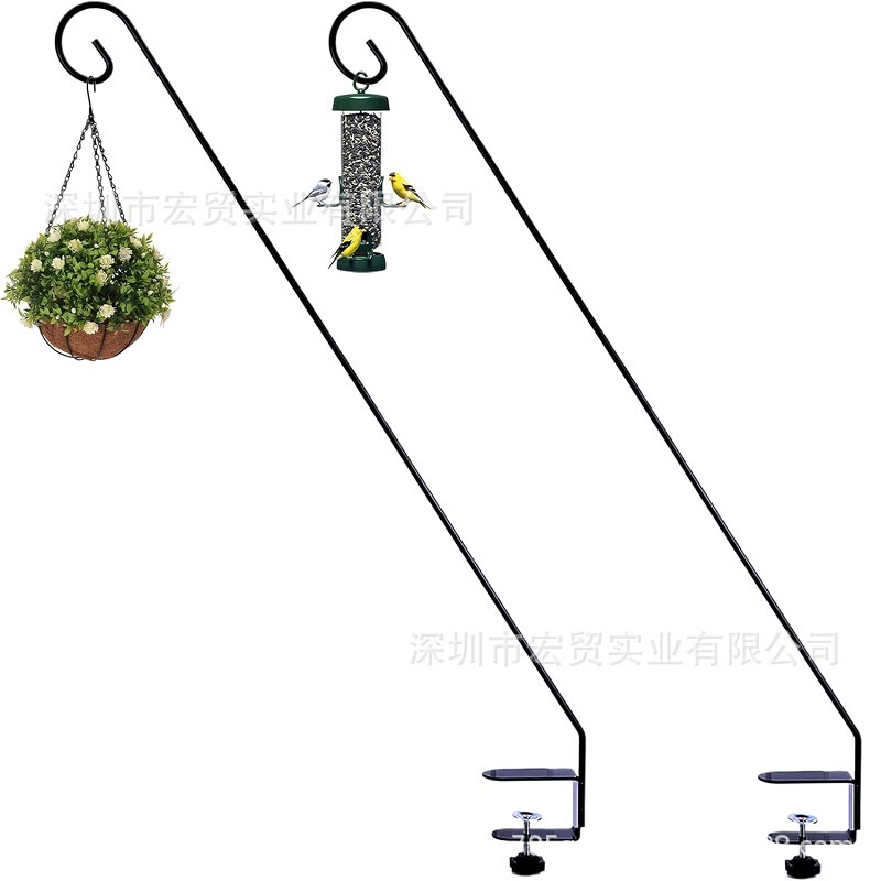 Amazon 32inch deck hook non-perforated wall-mounted flower blue hook adjustable wind chime lantern iron bracket