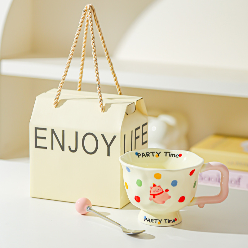 Taza de cerámica de moda creativa Regalo de oficina Taza para el hogar Taza de café Taza de agua Taza de desayuno Feliz cumpleaños