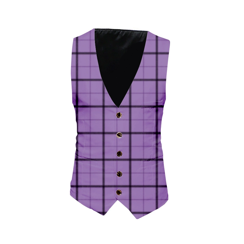 Однобортный жилет для внешней торговли на заказ, мужской модный Индивидуальный клетчатый принт, мужской костюм, жилет, кардиган, куртка