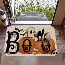 TEMU恐怖骷髅幽灵地垫家用万圣节节日装饰地垫玄关入户门垫批发
