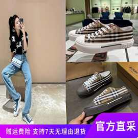 巴BR家TB男女款帆布鞋战马格纹经典复古情侣百搭运动休闲鞋