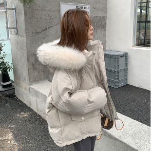Down cotton-padded jacket women's winter plus size parker coat women's 2024 new bread chubby girl design cotton-padded jacket