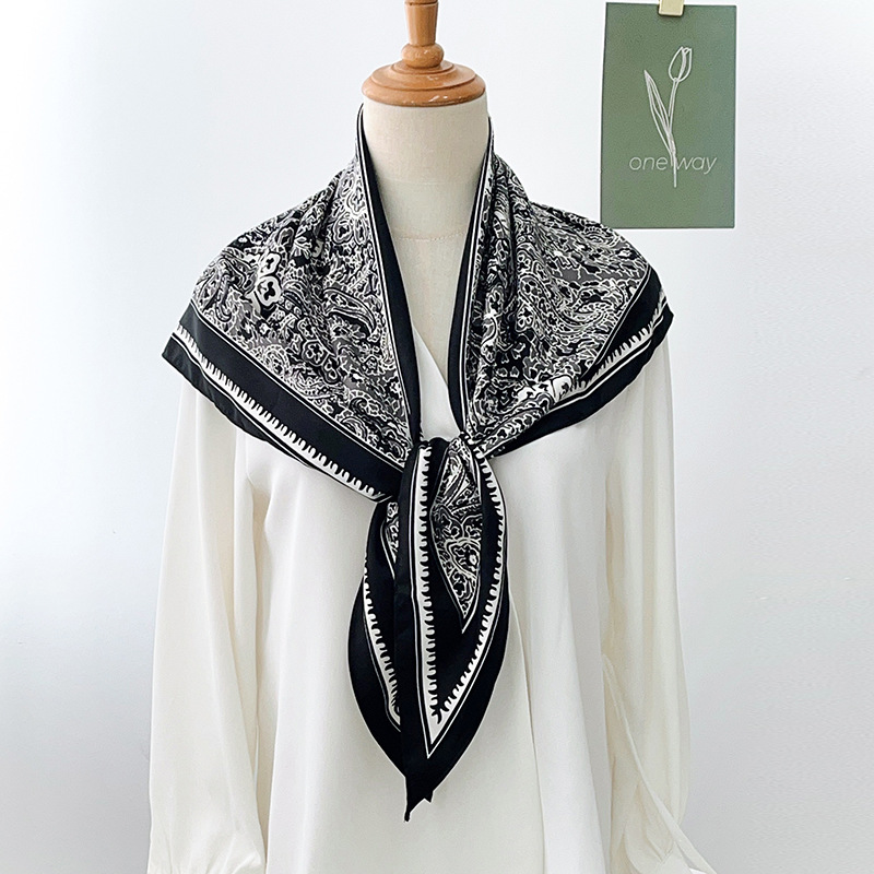 ¡El estilo francés de Hepburn! Twill bufandas mujeres viejas paisley anaju bufandas bufandas decorativas bufandas