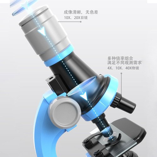 Children's Microscope Toy Science Experiment Set Educational Toy for Primary and Middle School Students, Science and Education Brain Teaser Toy, Small Gift