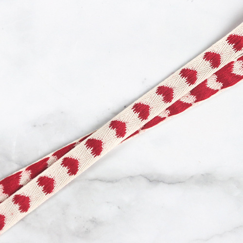 Colored cotton ribbon 1.6CM double city heart ribbon heart love ribbon cotton strips decorative ribbon