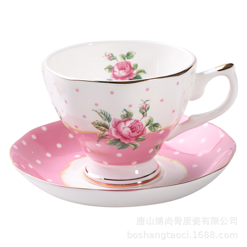 Tangshan hueso porcelana taza de café y plato puede ser impreso regalo recuerdo