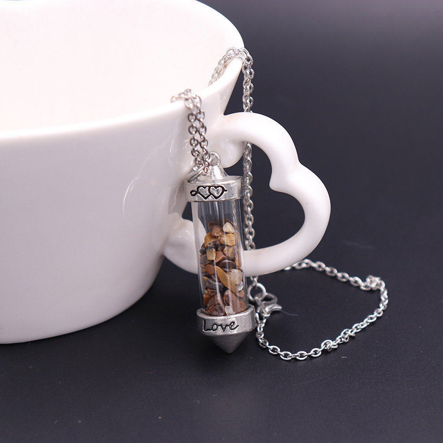Nuevo collar largo de cristal con doble punta cónica y piedras trituradas, estilo corazón, amor, pareja, cadena para suéter, venta al por mayor image 12