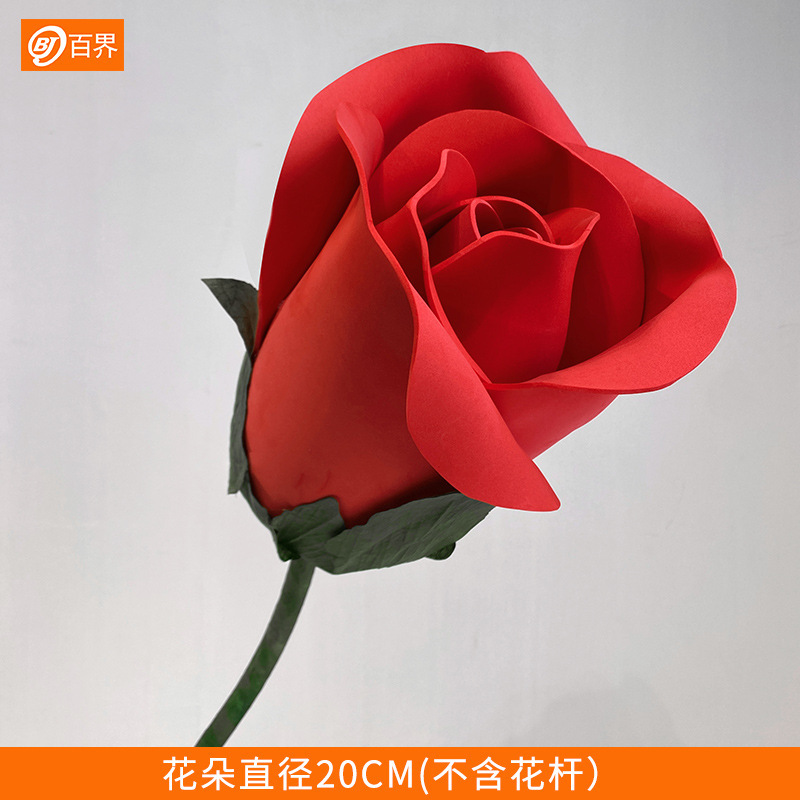 大型手作りバラの花EVA屋外巨大花ウェディング結婚式装飾品ショッピングモールウィンドウネット人気装飾|undefined