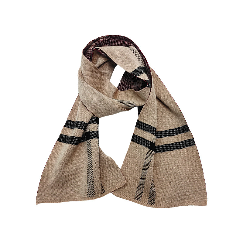 Herbst/Winter-Schal für Herren im englischen Stil, Kaschmirimitat, gestreift, für Wärme, High-End-Gefühl, Temperament,_voghion.com