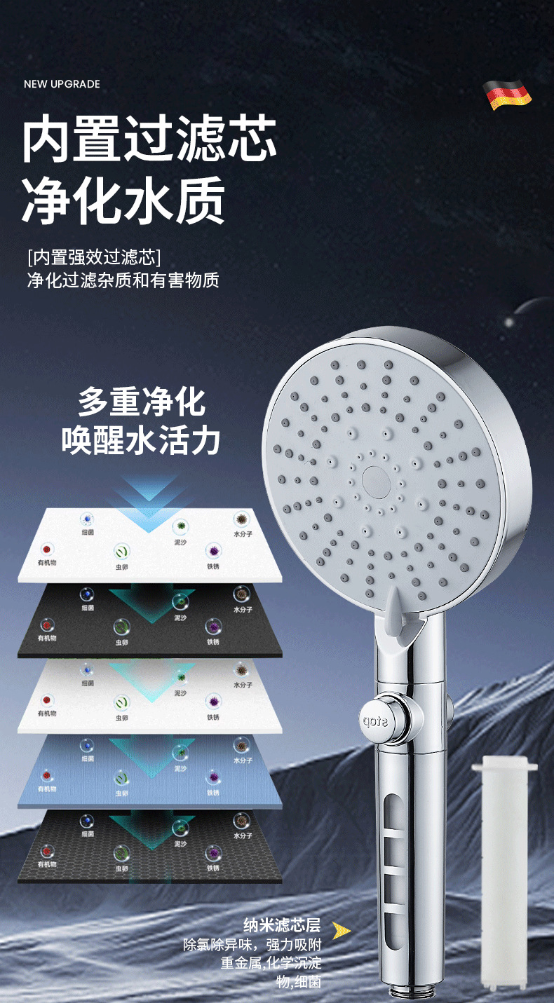 Pressurized shower head set, home bathroom, bathing, rain, pressurized bath water heater, bathroom heater, flower sun-drying head undefined