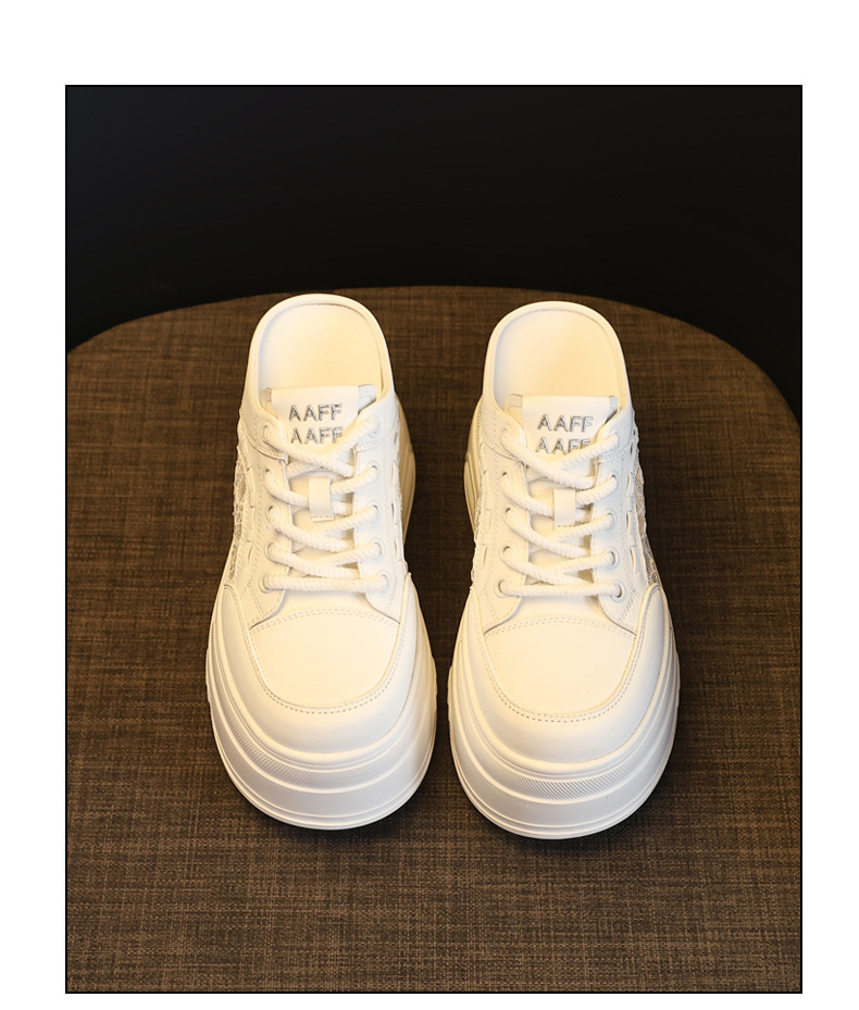 Giày sneaker nữ đế dày lưới thoáng khí trắng phối hợp mọi trang phục — màu trắng chi tiết 13