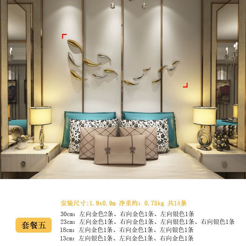 Electroplated Fish Wall Art, Resin Home Decoration, Indoor Wall-Mounted Silver & Gold