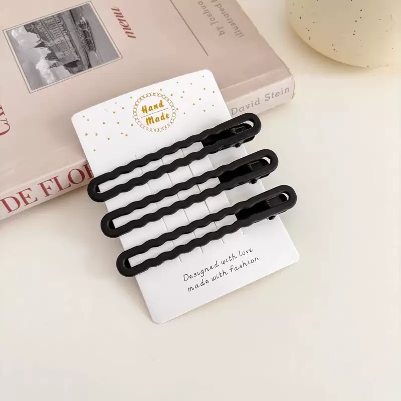 #11#5039 large wavy oval duckbill hair clips (3-pack)